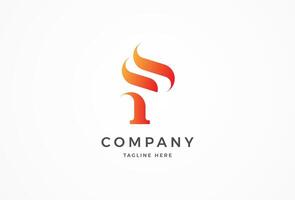 Letter F Flame Logo, letter F with flame combination, usable for and business and company logos, illustration vector