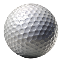 Close-up of a white golf ball with dimples, cut out transparent png