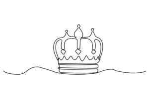 Simple hand-drawn line art design of crown. vector