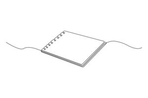 Note pad continuous line art drawing. Simple hand-drawn note pad outline illustration. vector