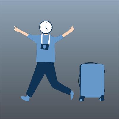 man traveling abroad