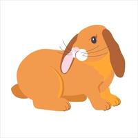 An attractive brown rabbit highlighted on a white background. Designer rabbit graphics for printing on invitations, holiday posters. Easter bunny. . vector