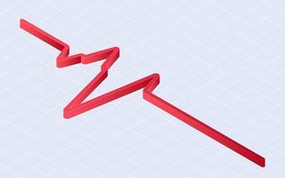 Isometric heartbeat line. Pulse line isolated on white background vector