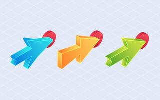 Isometric click Cursor Mouse. Pointer cursor isolated on white background vector