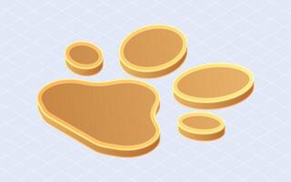 Isometric paw cat. Grooming service concept isolated on white background vector