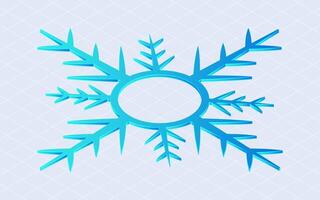 Isometric snowflake ice crystal. Falling snow flakes isolated on white background vector