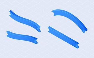 Isometric ribbon label. Modern ribbon isolated on white background vector