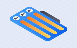 Isometric leaderboard. Leaderboard digital isolated on white background vector