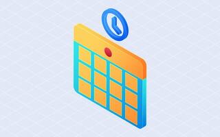 Isometric schedule agenda. Calendar date isolated on white background vector