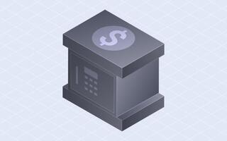 Isometric safe box security. Locker isolated on white background vector