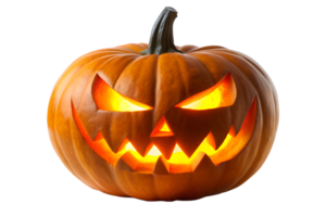 Evil glowing jack-o'-lantern with sharp fangs png
