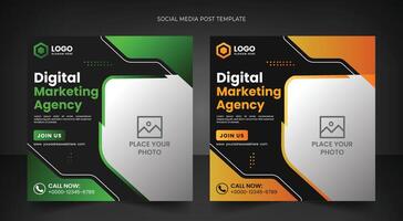 Digital marketing social media cover page web banner template design with abstract background vector
