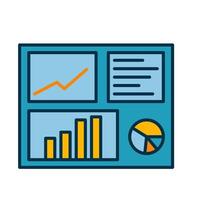 Monitor Dashboard for Marketing Icon vector