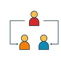 Delegate Member for Productivity Icon vector