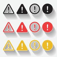 Isolated shadow warning logo icon design with yellow, red and black color vector