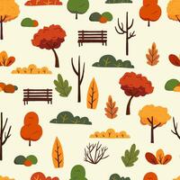 autumn landscape seamless pattern background for tile,fabric design vector