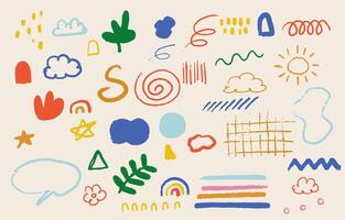 shape kid scribble object element for card ,postcard,banner design vector