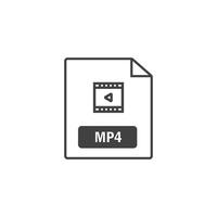 MP4 file format icon element design vector