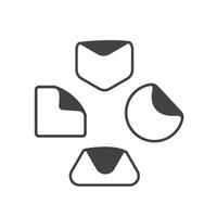 square,triangle,hexagon,and circle line sticker icon element design template vector