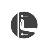 black push sign icon element deign template vector