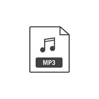 mp3 file format icon element design template vector