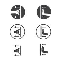 black push and pull sign icon element deign template vector