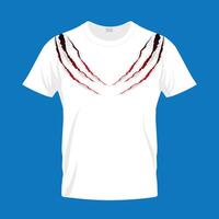 White Animals Claw Mark T-shirt with White Background vector