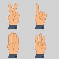 Set of human hands in different gestures. hands in various vector