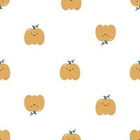 Seamless pattern with cute pumpkins. Flat background. Creative texture for fabric, wrapping, textile, wallpaper, apparel. vector