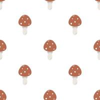 Seamless pattern with mushroom fly agaric. Flat background. Creative texture for fabric, wrapping, textile, wallpaper, apparel. vector