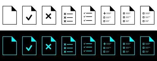 Document icons. Approved check mark design. Document icons collection symbol. vector