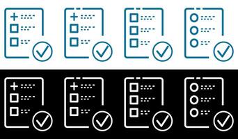 Approved check mark and result data. Clinical checklist document symbol. vector