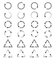 Refresh icon or symbol, restart icon circle arrow symbolizes . Recycling icon set. vector