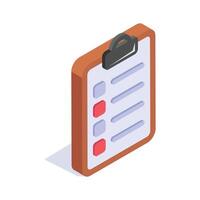 A clipboard with a checklist, ideal for managing tasks and staying organized vector