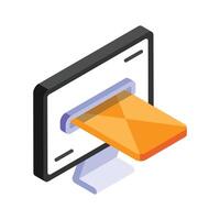 A digital envelope emerging from a screen, symbolizing online communication and notifications vector