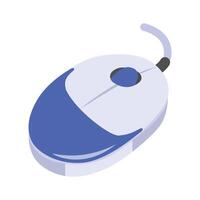 Isometric icon of computer mouse, editable vector