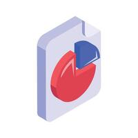 Check this beautifully designed icon of business report, statistics in isometric style vector