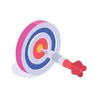 Get this amazing isometric icon of target, symbolizing precision and focus vector