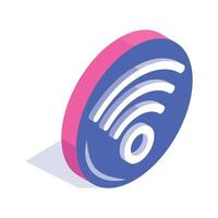 A circular icon depicting a Wi-Fi signal, symbolizing wireless internet connectivity vector
