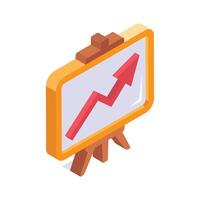 A well crafted icon of presentation board in editable style, business analysis vector