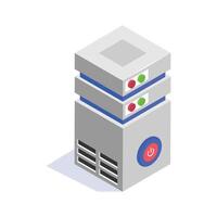 Isometric data server icon, perfect for tech, IT, and network infrastructure designs vector