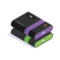 Isometric icon of a power bank, portable charging for electronic devices vector