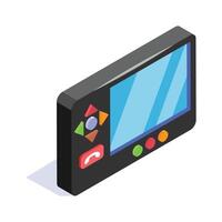 Isometric icon of a portable gaming console with a screen and controls vector