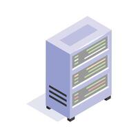 Isometric icon of stacked server units, concept icon of data storage and networking vector