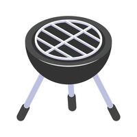 An amazing Bbq grill design in modern isometric style, easy to use icon vector