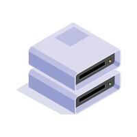 Isometric icon representing a network storage device, ideal for data backup and management vector