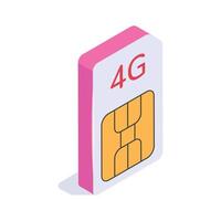 Take a look at this creative isometric icon of sim card in editable style vector