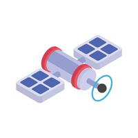 Well designed isometric icon of satellite, space technology, communication, data transmission vector