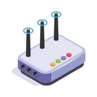 Take your hands on this amazing isometric icon of wifi router vector