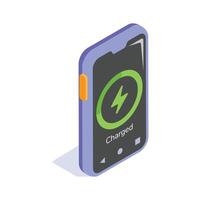 Mobile charging isometric icon design in editable style vector